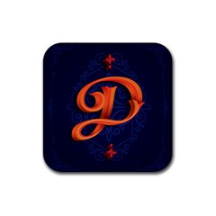 Marquis Love Dope Lettering Blue Red Orange Alphabet P Rubber Coaster (square)  by Mariart