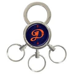 Marquis Love Dope Lettering Blue Red Orange Alphabet P 3-ring Key Chains by Mariart