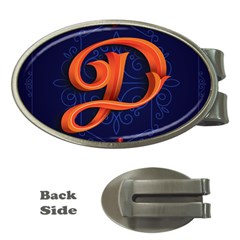 Marquis Love Dope Lettering Blue Red Orange Alphabet P Money Clips (oval)  by Mariart