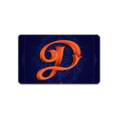 Marquis Love Dope Lettering Blue Red Orange Alphabet P Magnet (name Card) by Mariart