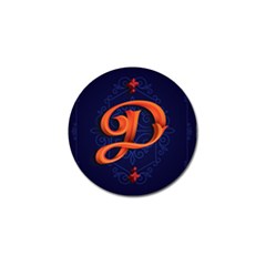 Marquis Love Dope Lettering Blue Red Orange Alphabet P Golf Ball Marker (4 Pack) by Mariart