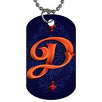 Marquis Love Dope Lettering Blue Red Orange Alphabet P Dog Tag (Two Sides) Back