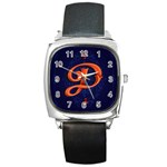 Marquis Love Dope Lettering Blue Red Orange Alphabet P Square Metal Watch Front