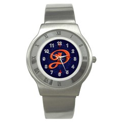 Marquis Love Dope Lettering Blue Red Orange Alphabet P Stainless Steel Watch by Mariart