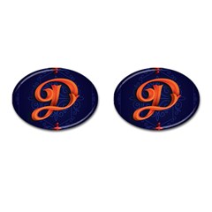 Marquis Love Dope Lettering Blue Red Orange Alphabet P Cufflinks (oval) by Mariart