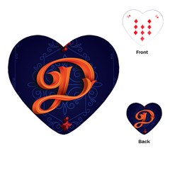 Marquis Love Dope Lettering Blue Red Orange Alphabet P Playing Cards (heart)  by Mariart