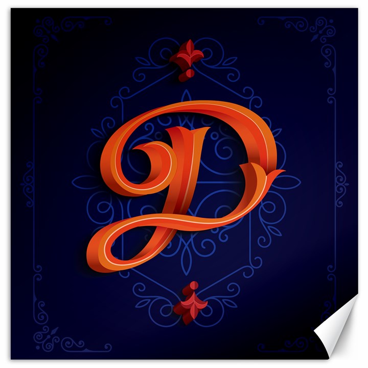 Marquis Love Dope Lettering Blue Red Orange Alphabet P Canvas 12  x 12  