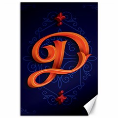 Marquis Love Dope Lettering Blue Red Orange Alphabet P Canvas 12  X 18   by Mariart