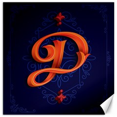 Marquis Love Dope Lettering Blue Red Orange Alphabet P Canvas 16  X 16  