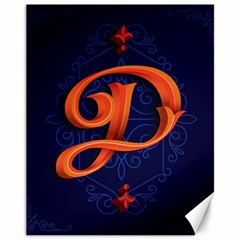 Marquis Love Dope Lettering Blue Red Orange Alphabet P Canvas 11  X 14   by Mariart