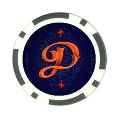 Marquis Love Dope Lettering Blue Red Orange Alphabet P Poker Chip Card Guard by Mariart