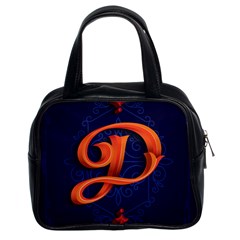 Marquis Love Dope Lettering Blue Red Orange Alphabet P Classic Handbags (2 Sides) by Mariart