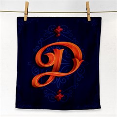 Marquis Love Dope Lettering Blue Red Orange Alphabet P Face Towel by Mariart