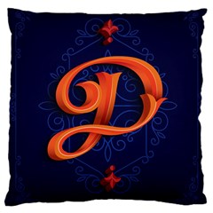 Marquis Love Dope Lettering Blue Red Orange Alphabet P Large Cushion Case (one Side) by Mariart