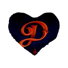 Marquis Love Dope Lettering Blue Red Orange Alphabet P Standard 16  Premium Heart Shape Cushions by Mariart