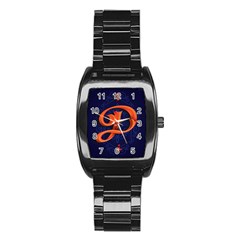 Marquis Love Dope Lettering Blue Red Orange Alphabet P Stainless Steel Barrel Watch by Mariart