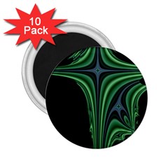 Line Light Star Green Black Space 2 25  Magnets (10 Pack) 