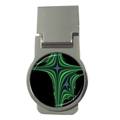 Line Light Star Green Black Space Money Clips (round) 