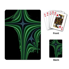 Line Light Star Green Black Space Playing Card by Mariart