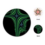 Line Light Star Green Black Space Playing Cards (Round)  Front