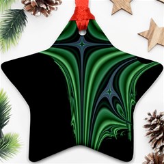 Line Light Star Green Black Space Star Ornament (two Sides) by Mariart