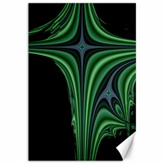 Line Light Star Green Black Space Canvas 12  X 18   by Mariart