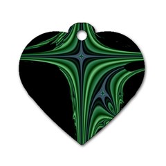 Line Light Star Green Black Space Dog Tag Heart (two Sides) by Mariart