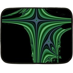 Line Light Star Green Black Space Fleece Blanket (mini) by Mariart