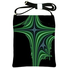 Line Light Star Green Black Space Shoulder Sling Bags by Mariart