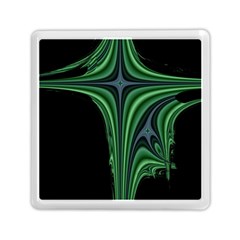 Line Light Star Green Black Space Memory Card Reader (square) 