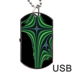 Line Light Star Green Black Space Dog Tag Usb Flash (one Side) by Mariart