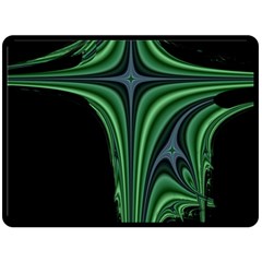 Line Light Star Green Black Space Double Sided Fleece Blanket (large) 