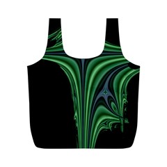 Line Light Star Green Black Space Full Print Recycle Bags (m)  by Mariart