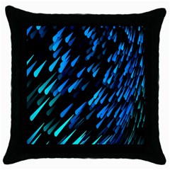 Meteor Rain Water Blue Sky Black Green Throw Pillow Case (black) by Mariart