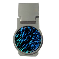 Meteor Rain Water Blue Sky Black Green Money Clips (round)  by Mariart