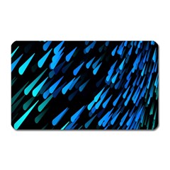 Meteor Rain Water Blue Sky Black Green Magnet (rectangular)