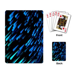 Meteor Rain Water Blue Sky Black Green Playing Card by Mariart