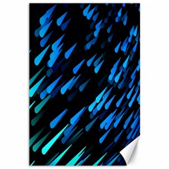 Meteor Rain Water Blue Sky Black Green Canvas 12  X 18   by Mariart