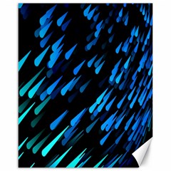 Meteor Rain Water Blue Sky Black Green Canvas 16  X 20  