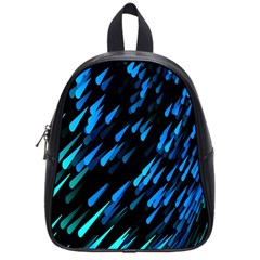 Meteor Rain Water Blue Sky Black Green School Bags (small)  by Mariart