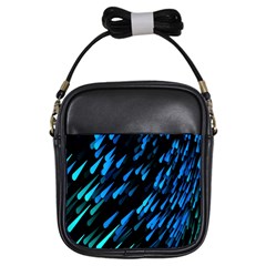 Meteor Rain Water Blue Sky Black Green Girls Sling Bags by Mariart