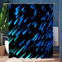 Meteor Rain Water Blue Sky Black Green Shower Curtain 60  X 72  (medium)  by Mariart