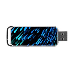 Meteor Rain Water Blue Sky Black Green Portable Usb Flash (two Sides) by Mariart