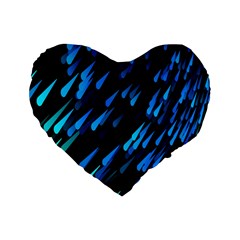 Meteor Rain Water Blue Sky Black Green Standard 16  Premium Heart Shape Cushions by Mariart