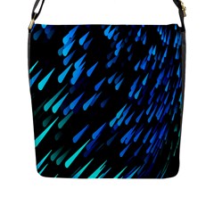 Meteor Rain Water Blue Sky Black Green Flap Messenger Bag (l)  by Mariart