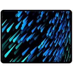 Meteor Rain Water Blue Sky Black Green Double Sided Fleece Blanket (large) 