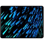 Meteor Rain Water Blue Sky Black Green Double Sided Fleece Blanket (Large)  80 x60  Blanket Back