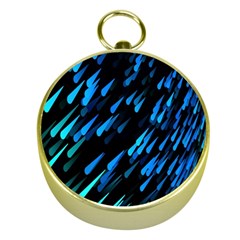 Meteor Rain Water Blue Sky Black Green Gold Compasses by Mariart