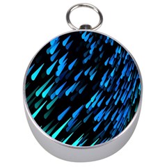 Meteor Rain Water Blue Sky Black Green Silver Compasses by Mariart