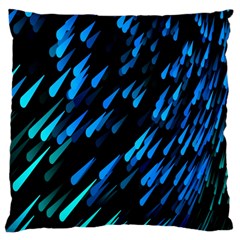 Meteor Rain Water Blue Sky Black Green Large Flano Cushion Case (two Sides) by Mariart